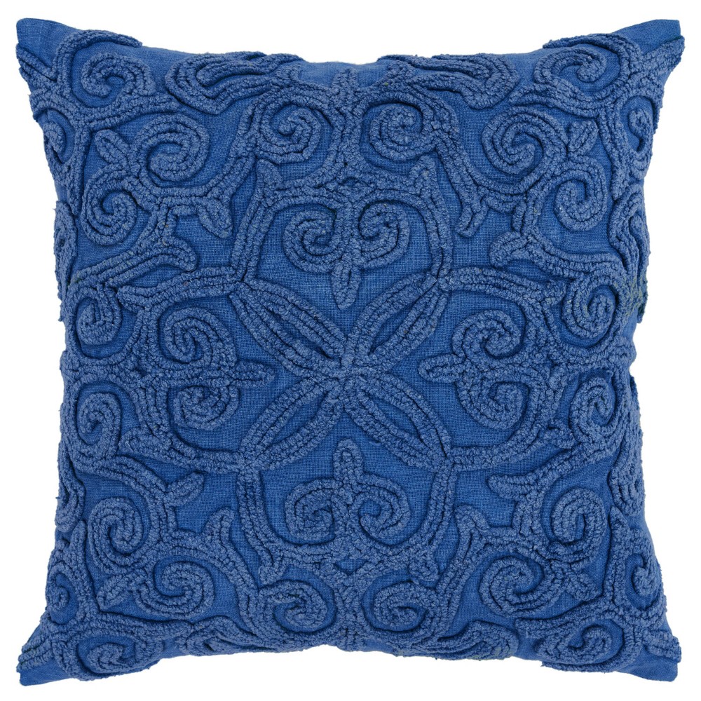 Photos - Pillow 20"x20" Oversize Swirls Polyester Filled Square Throw  Blue - Rizzy