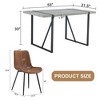 Nicbex Dining Table Set for 4 Kitchen Table Minimalist Retro Rectangular Dining Table with Textured Top with 4 Chairs - 2 of 4