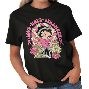 Betty Boop Breast Cancer Positivity Womens Graphic T Shirt Tees Brisco Brands - 1 of 4