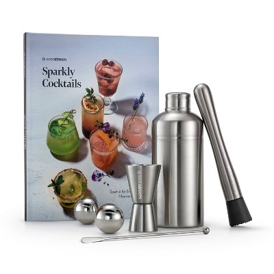 Stainless Steel Cocktail Shaker Set with Stand - 17-Piece Mixology