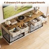 82¡±Large Dog Crate for 2 Dogs,Dog Kennel Indoor with 4 Drawers and Shelves, Double Dog Crate Furniture TV Stand,Wooden Dog Cage for Medium Large Dogs - 4 of 4
