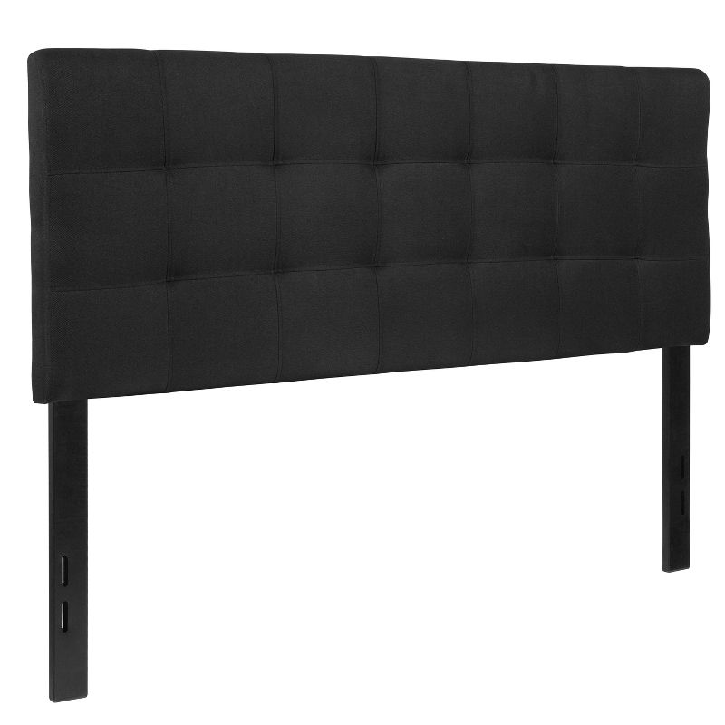 Emma and Oliver Quilted Tufted Upholstered Full Size Headboard in Black Fabric, 4 of 11