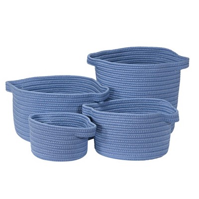 Colonial Mills American Farmhouse 4-Piece Basket Set - Frost 100% Polypropylene Round