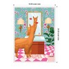 Kate & Laurel All Things Decor 18"x24" Sylvie Maximalist Llama Bathroom Mirror Framed Canvas by Honey Island Studio White - 3 of 4