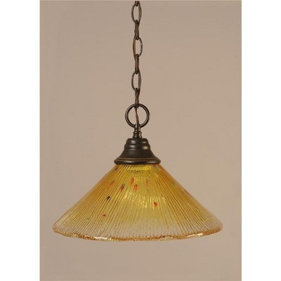 Toltec Lighting Any 1 - Light Pendant in  Dark Granite with 12" Gold Champagne Crystal Shade