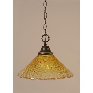 Toltec Lighting Any 1 - Light Pendant in  Dark Granite with 12" Gold Champagne Crystal Shade - 1 of 1