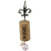 Ganz 5.5" Fleur de Lis "Wish" Inspirational Faux Gem Accented Wine Cork Christmas Ornament - Pink/Brown - 3 of 3