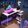 GALAXHERO 47 Inch Small L Shaped Gaming Desk, Corner Computer Desk with Power Outlets, LED Lights & Monitor Stand, Office Desk for Bedroom - 2 of 4