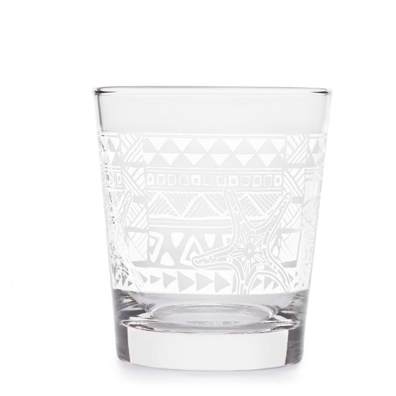 Libbey Tiki Kahiko Rocks Glass, White, 13-ounce, Set of 4, 3 of 4