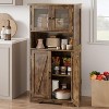 54in Tall Kitchen Cabinet, Farmhouse Storage Cabinet with Glass Doors and Adjustable Shelves - 4 of 4