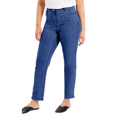 June + Vie by Roaman's Women's Plus Size June Fit Straight-Leg Jeans