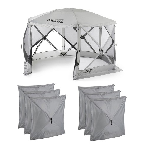 Clam screen shop tent wind panels