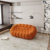 75-Inch Bubble Loveseat Sofa with Honeycomb Design, 3D Mesh Fabric for Modern Spaces, Orange - 3 of 4