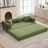 Convertible Sleeper Sofa Bed - Corduroy Upholstery, Space-Saving Foldable Design, Adjustable Armrests, Spring-Sponge Core - 2 of 4