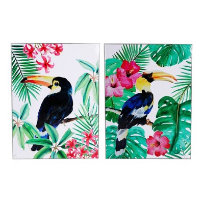 24" x 32" (Set of 2) Toucan Wall Arts Green - A&B Home