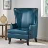 NicBex Leather Accent Chair,Upholstered Living Room Chairs with High Backrest and Flared Wood Legs,Cozy Armchair,Club Chairs for Living Room - 2 of 4