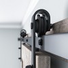 SMARTSTANDARD Interior Double Door Sliding Barn Door Hardware Kit, Heavy Duty Matte Black Track with J-Shape Hangers (Door Not Included) - 2 of 4