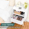 Modern Nightstand with Drawer, Bedside Tables, Mid Century Nightstands with Open Storage Shelf - 4 of 4