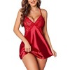 Avidlove Women Lingerie V Neck Sexy Nightwear Satin Sleepwear Lace Chemise Mini Babydoll Nightgown - 4 of 4