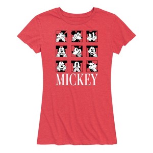 Women's - Disney - Mickey Expression Boxes Short Sleeve Graphic T-Shirt - 1 of 4