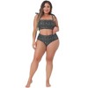Agnes Orinda Women's Plus Size Two-Piece Tie High Waisted Adjustable Straps Bikini Set - 3 of 4