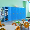 Safstar 48" Metal Storage Locker for Kids, Children Daycare Coat Locker w/ Hanging Rod & Shelf for Bedroom Kids Room School, 2-Tier Safe Storage - 3 of 4