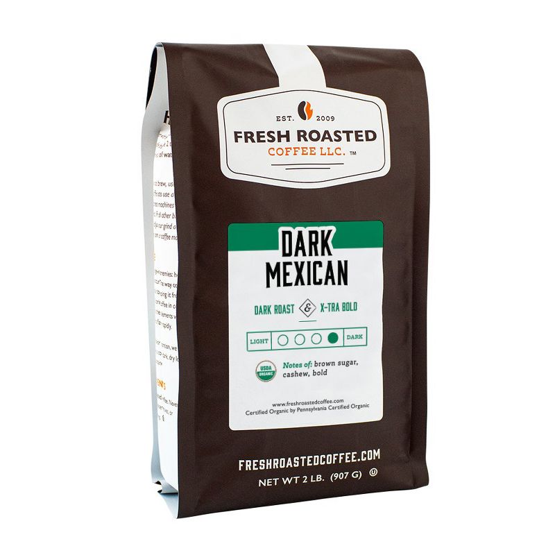 Fresh Roasted Coffee, Organic Dark Mexican, Ground Coffee, 1 of 5