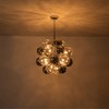 LLHZSY 12-Light Modern Globe Glass Kitchen Island Pendant Sputnik Chandelier with Black Smoke Glass Globe - W24" - 4 of 4