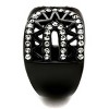 Slickblue Black Cuff Ring for Women, Synthetic Crystal Accents, Cutout Design, Stainless Steel, IP Plated, Sizes 5–10 - 4 of 4