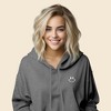 Dalix Smile Face Embroidered Fleece Cropped Hoodie Cold Fall Winter Women - 4 of 4