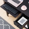 GlasFlength Desks Computer Desk Office Desk Writing Table Desk with Drawers Cabinet for Small Space Home Office, Black, 39"*19.75"*30" - 3 of 4