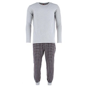 Ten West Apparel Men's Plaid Jogger and Crew Long Sleeve Pajama Set - 1 of 3
