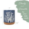 Elanze Designs Kitchen Utensil Holder With Non Slip Cork Base Large 8 Inch Ceramic Storage Crock Safari Animal Countertop Organizer Giraffe Navy Blue - 2 of 4