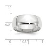 Black Bow Jewelry 7mm or 8mm 14K White Gold Lightweight Domed Comfort Fit Band - 3 of 4