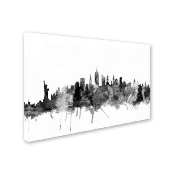 Trademark Fine Art -Michael Tompsett 'New York City Skyline B&W' Canvas Art