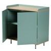 Tavita Two-Tone Wood 2 Door Sideboard Buffet Oak Brown/Mint Green - Baxton Studio: Mid-Century Design, Fixed Shelves - 3 of 4