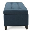 Okak Modern Storage Ottoman Bench with Birch Wood Legs Soft Upholstered Storage Footrest Stool for Living Room Entryway Bedroom End of Bed, Navy Blue - 4 of 4