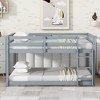NicBex Twin Over Twin Bunk Bed,Wood Bunk Beds with Ladder and Guardrail,Bunk Bed Frame for Kids,Box Spring Not Required - 2 of 4