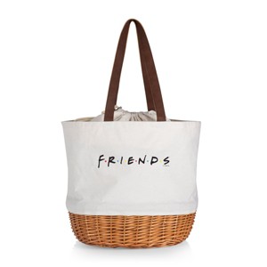 Picnic Time Friends Coronado Canvas and Willow Basket Tote - 1 of 4