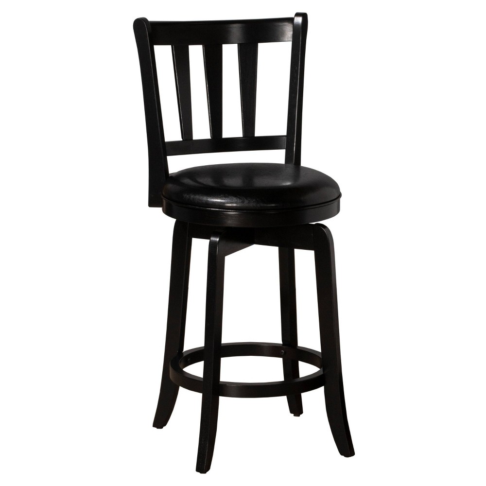 Photos - Chair 25.5" Presque Isle Swivel Counter Height Barstool Black - Hillsdale Furnit