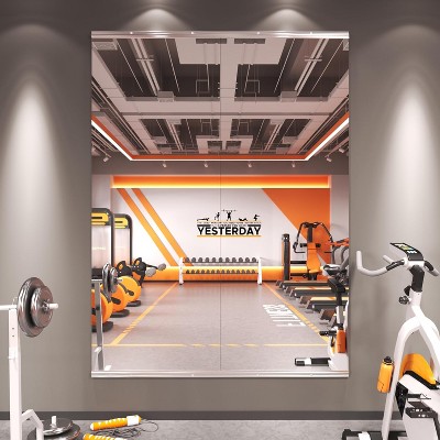 Apmir  2/3 pieces Rectangle Wall Mirror Home Gym Mirror Dance Studio Mirror Tempered Glass Mirror