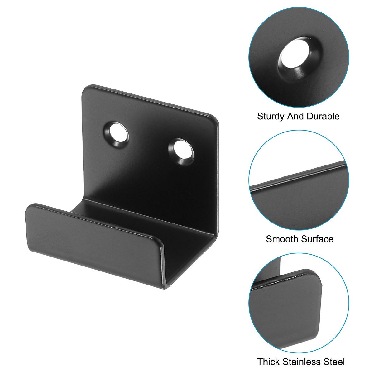 Unique Bargains Stainless Steel Mirrors Picture Display Wall Mounting Support Brackets 1.38" x 1.57" - thumbnail 3