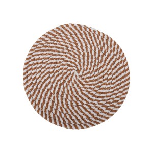 Unique Bargains Trivet Round Rope Woven Mat Cotton Non-woven Fabric 7.87"x7.87"x0.31" - 1 of 3