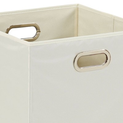 White Collapsible Laundry Hamper with Grommet Handles