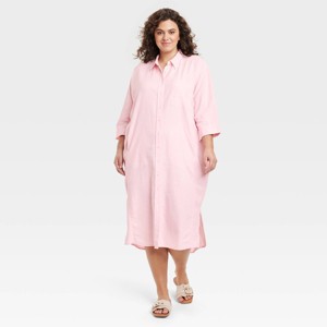 Women's 3/4 Sleeve Midi Shirtdress - Universal Thread™ - 1 of 3