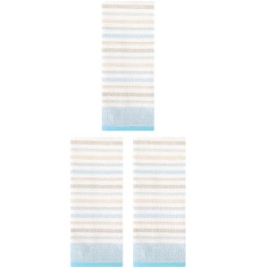 REGALWOVEN 3 Pack Striped Pattern Cotton Bathroom Decorative Hand Towels for Face Hair 13" x 27" - 1 of 4