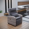 Garvee Outdoor Recliner Chair, Rattan Lounge Chair with Adjustable Backrest & Footrest, 150° Lay Flat, Flip-Up Table, Removable Cushion - 4 of 4