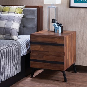 Gulches Contemporary 2 Drawer Nightstand Safety Stop Feature, Manual Close, Versatile Design - 1 of 4