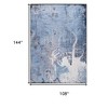 HomeRoots 9' X 13' Blue and Black Abstract Non Skid Area Rug - 3 of 4