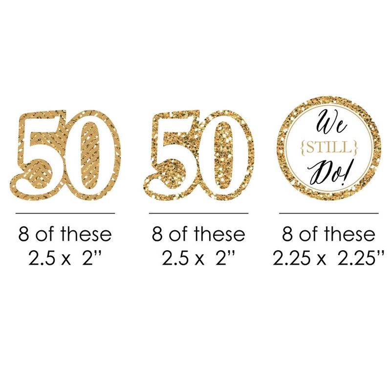 Big Dot of Happiness We Still Do - 50th Wedding Anniversary - DIY Shaped Party Cut-Outs - 24 Count, 2 of 6